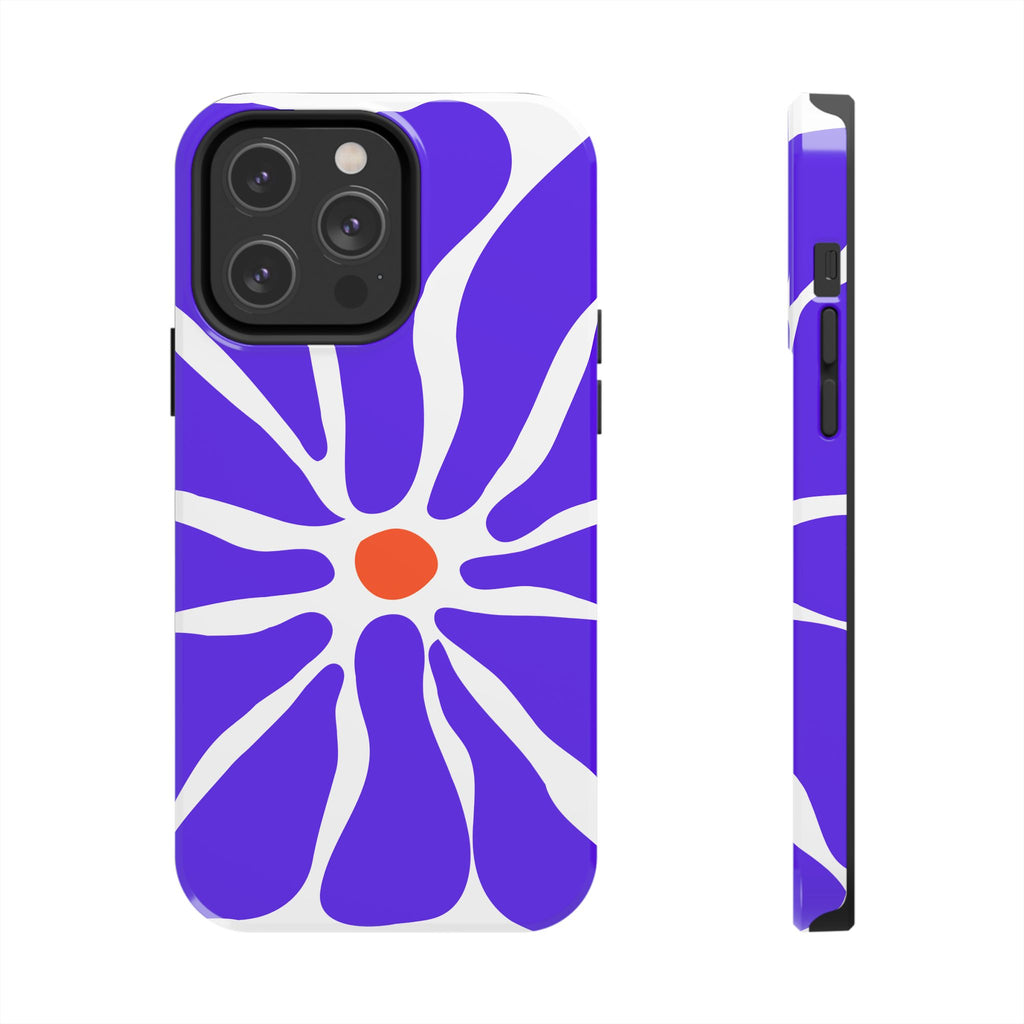 Bold Purple Daisy Tough Phone Case — Protective Floral iPhone Cover