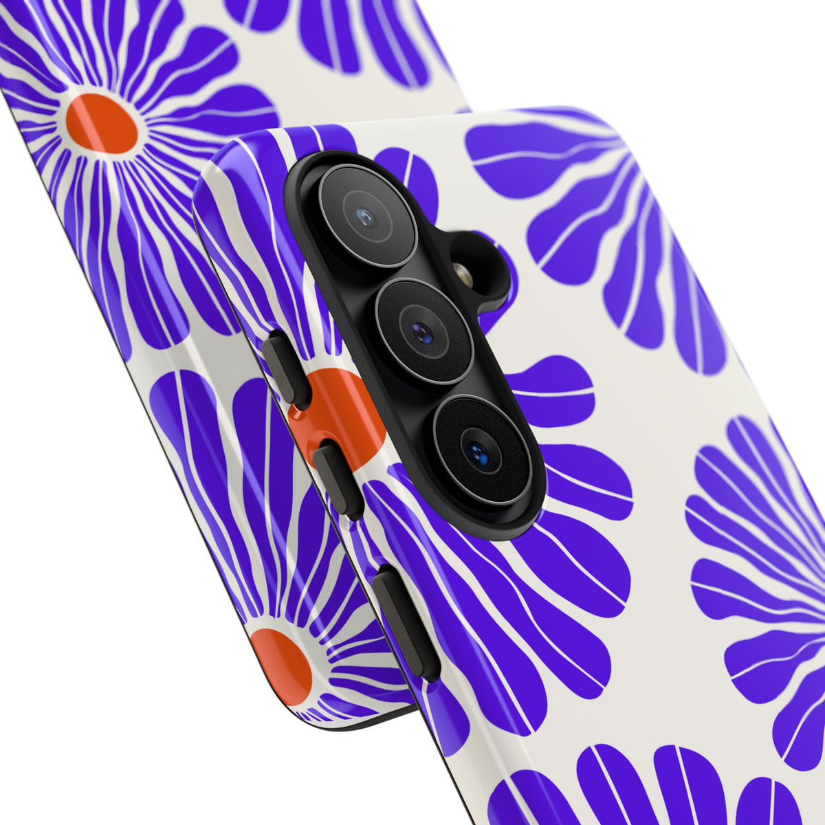 Purple Daisy Tough Phone Case — Bold Floral Protective Cover