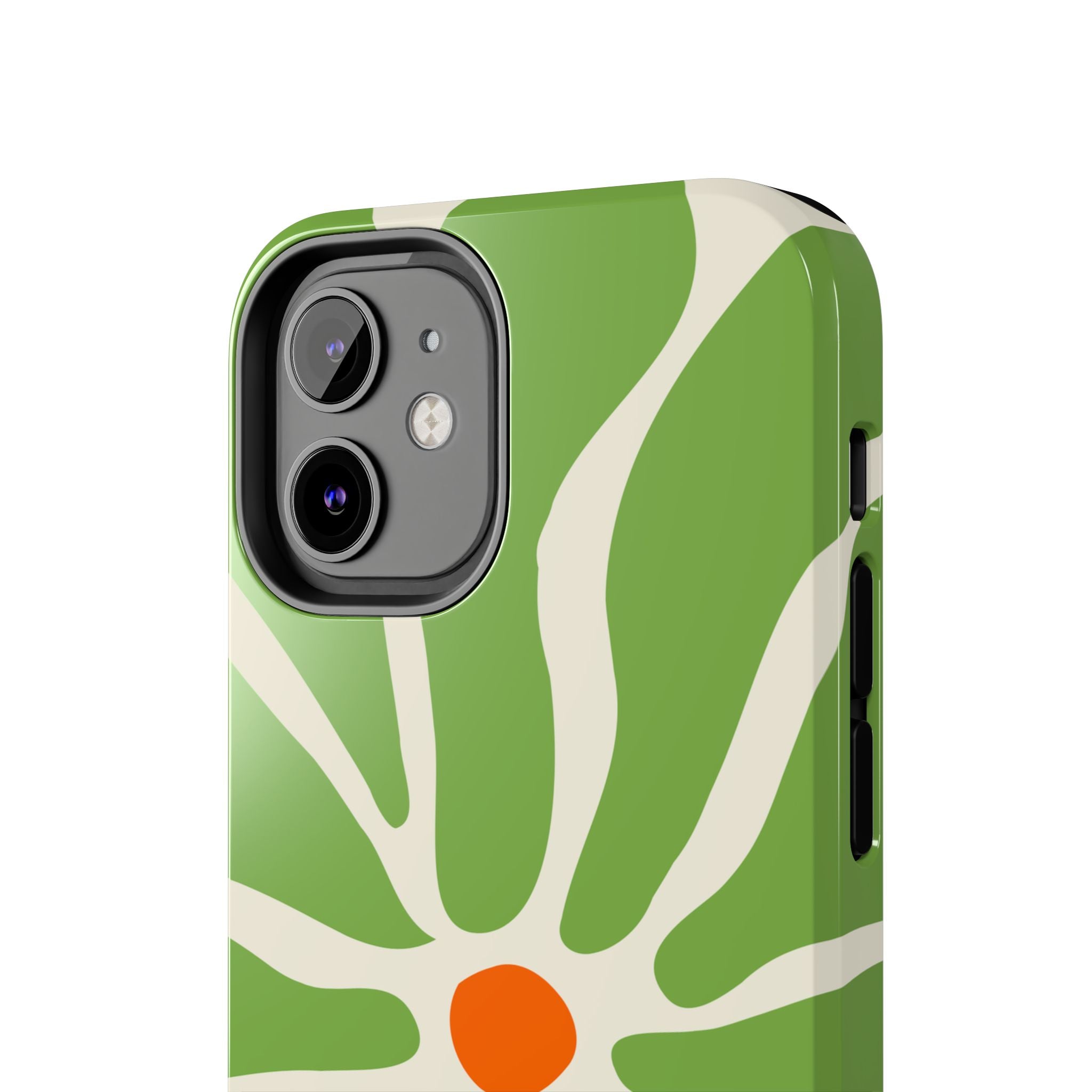 Green Daisy Tough Phone Case — Floral Protective Phone Cover