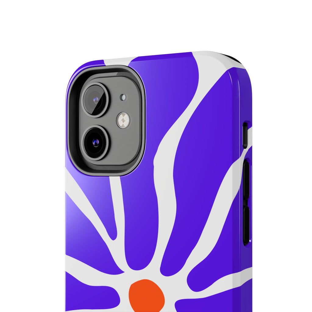 Bold Purple Daisy Tough Phone Case — Protective Floral iPhone Cover