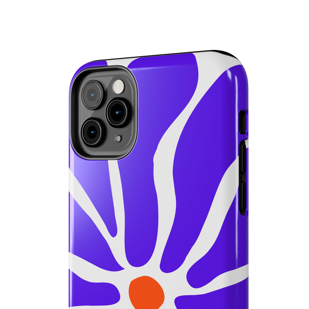 Bold Purple Daisy Tough Phone Case — Protective Floral iPhone Cover