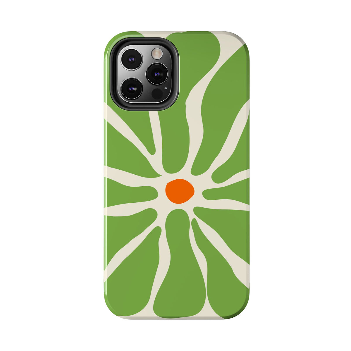Green Daisy Tough Phone Case — Floral Protective Phone Cover