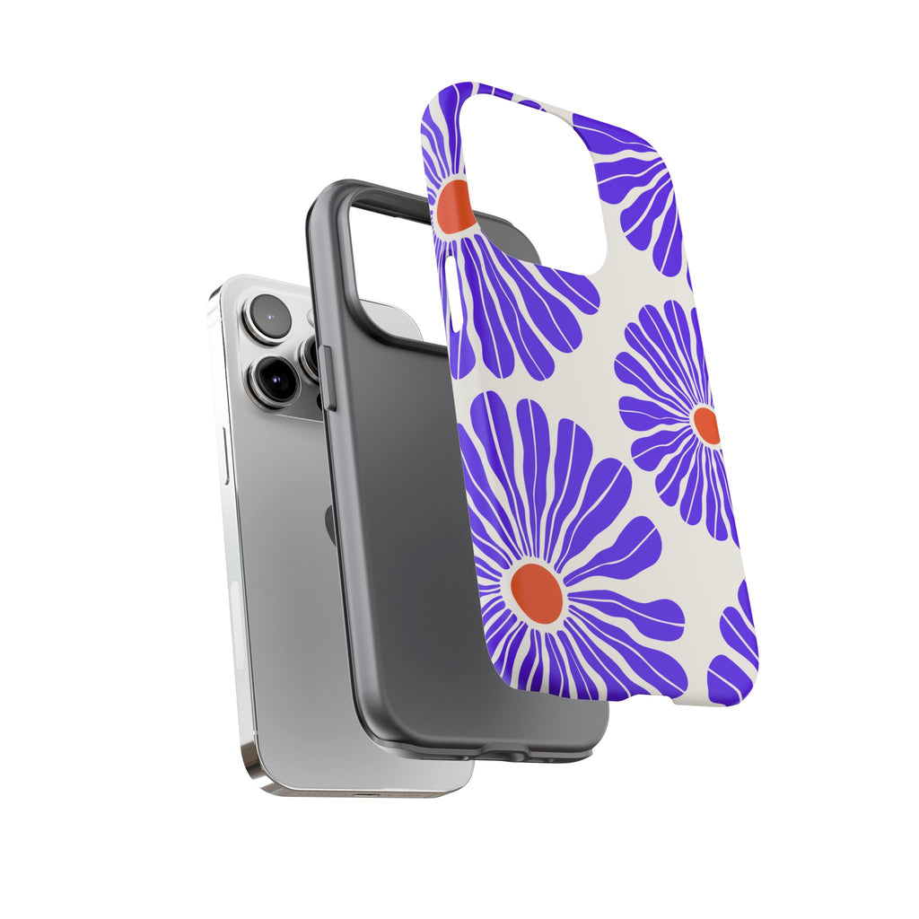 Purple Daisy Tough Phone Case — Bold Floral Protective Cover