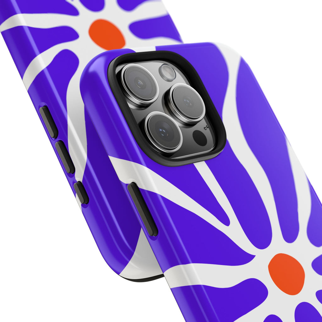 Bold Purple Daisy Tough Phone Case — Protective Floral iPhone Cover