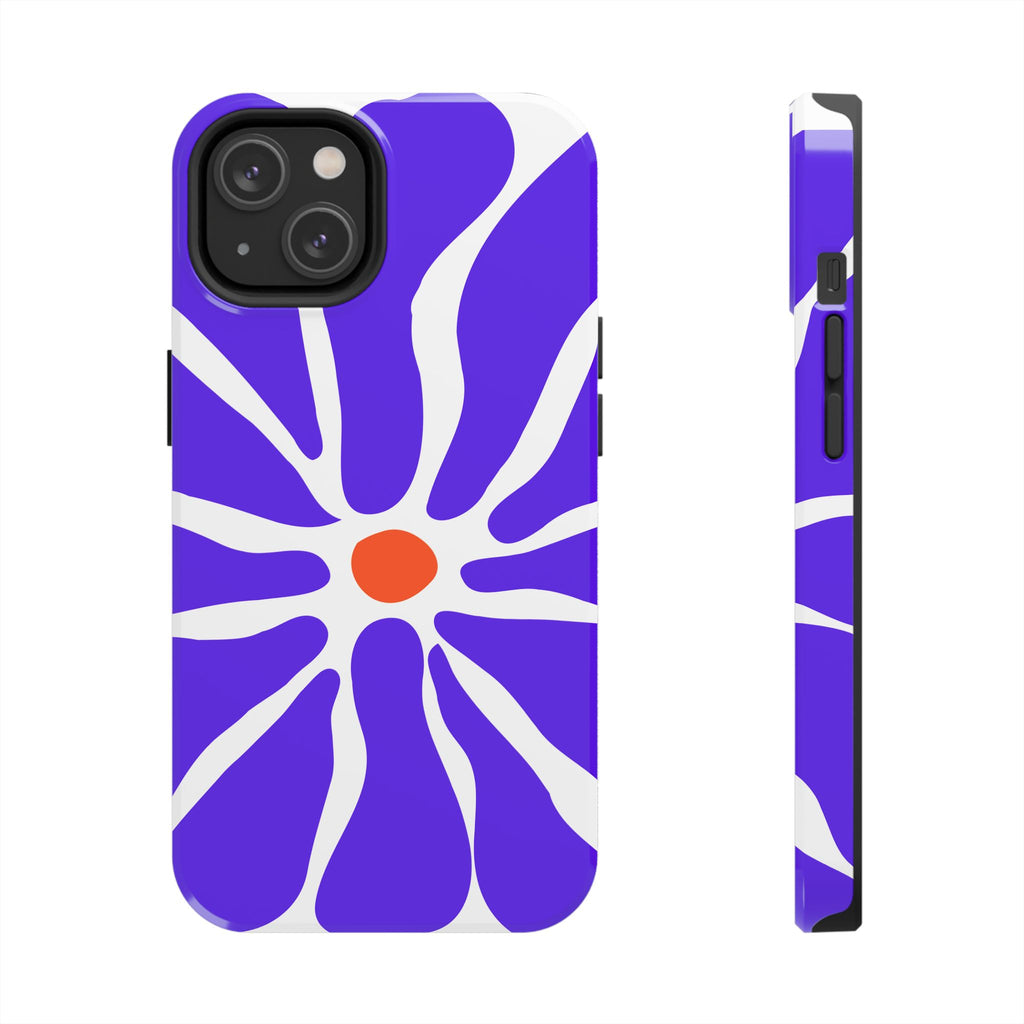 Bold Purple Daisy Tough Phone Case — Protective Floral iPhone Cover