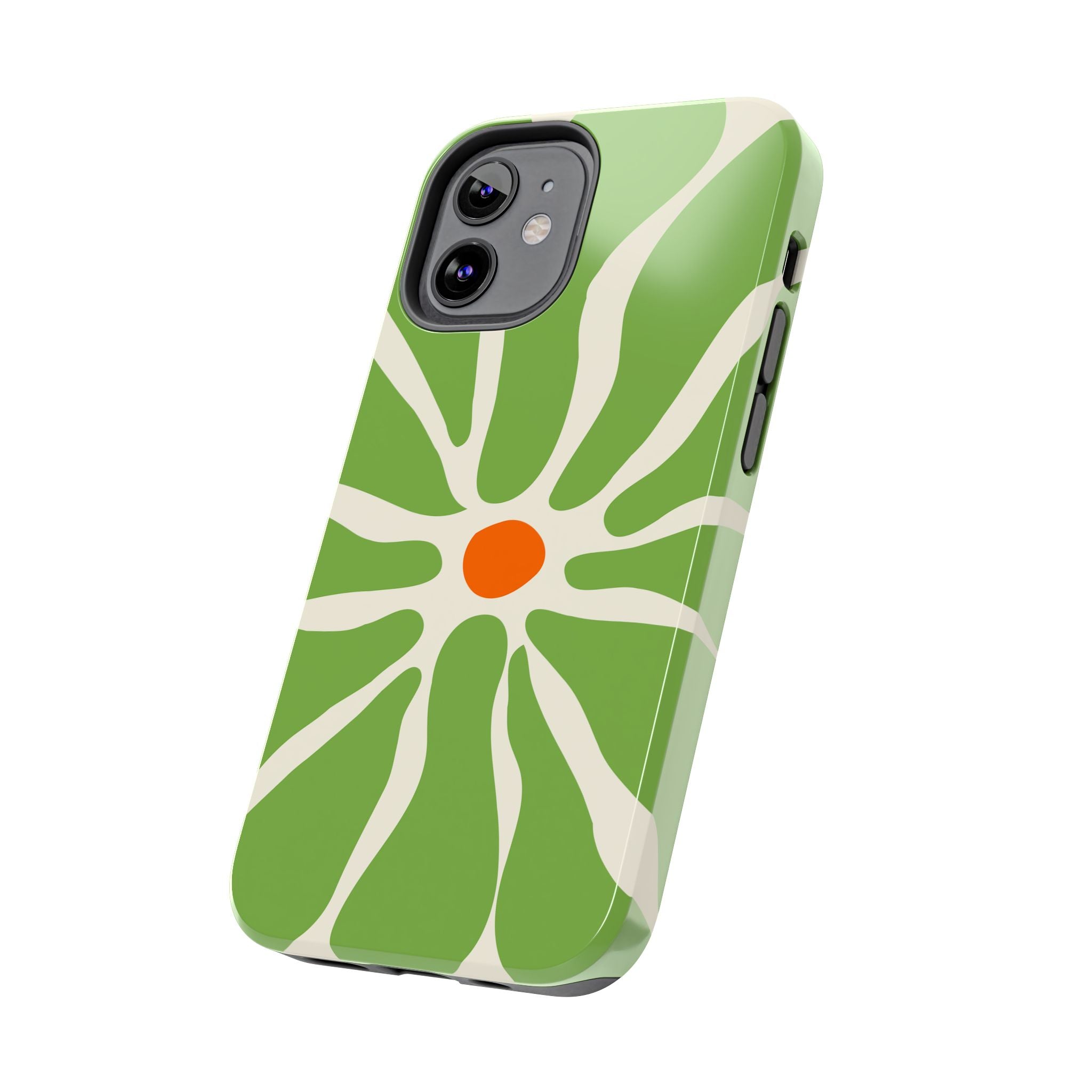 Green Daisy Tough Phone Case — Floral Protective Phone Cover