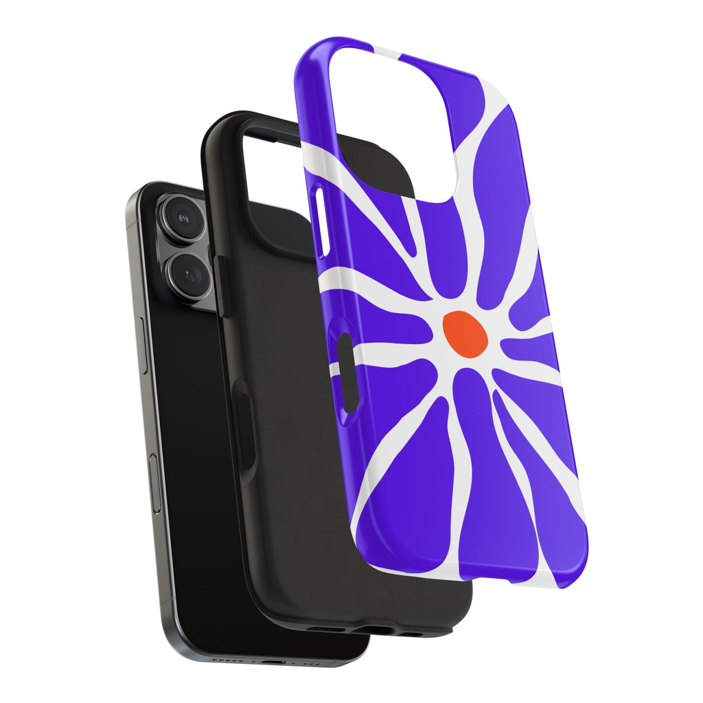 Bold Purple Daisy Tough Phone Case — Protective Floral iPhone Cover