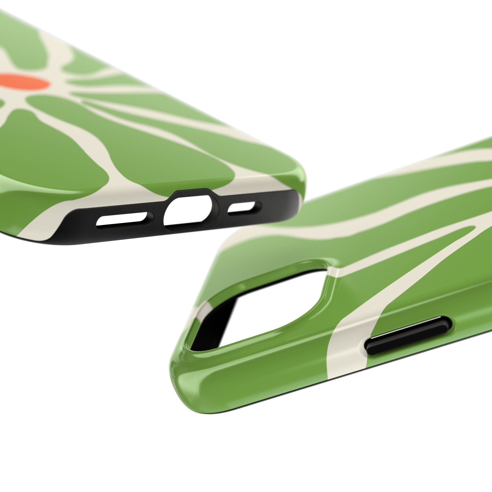Green Daisy Tough Phone Case — Floral Protective Phone Cover