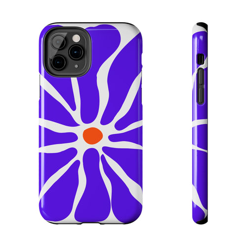 Bold Purple Daisy Tough Phone Case — Protective Floral iPhone Cover