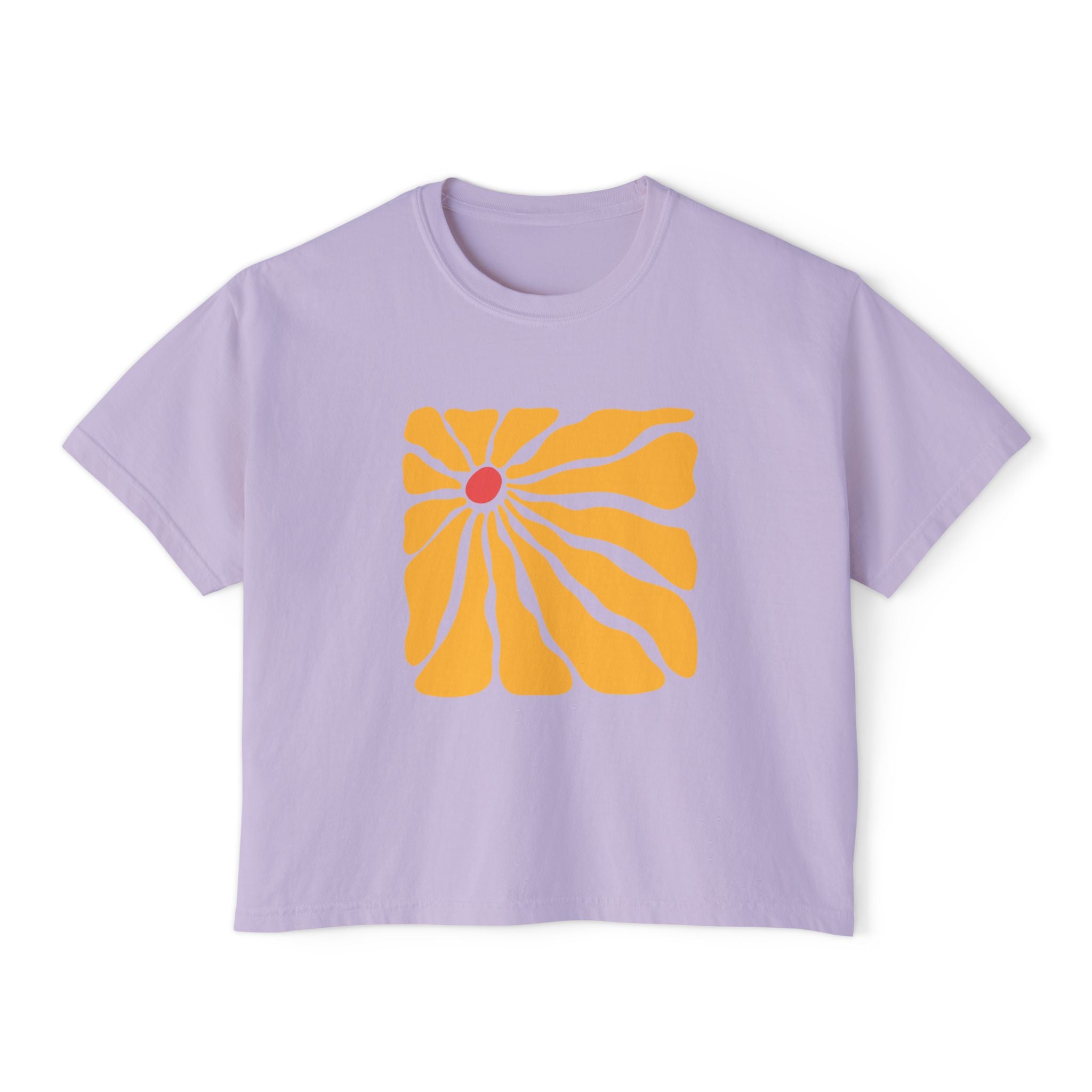 Retro Sunrise Flower Women's Boxy Tee