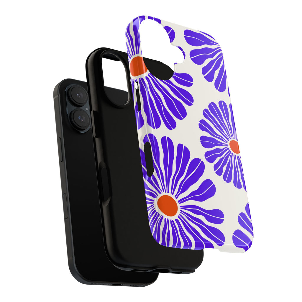 Purple Daisy Tough Phone Case — Bold Floral Protective Cover