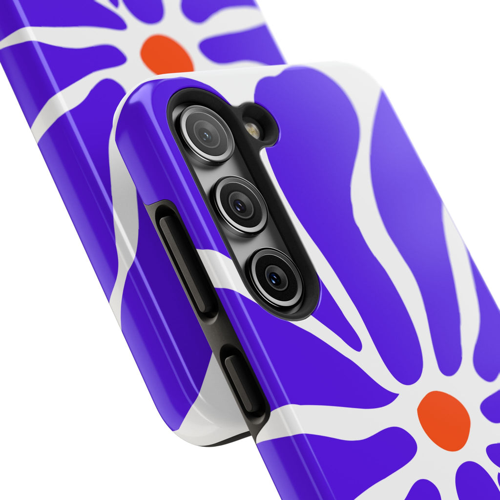 Bold Purple Daisy Tough Phone Case — Protective Floral iPhone Cover