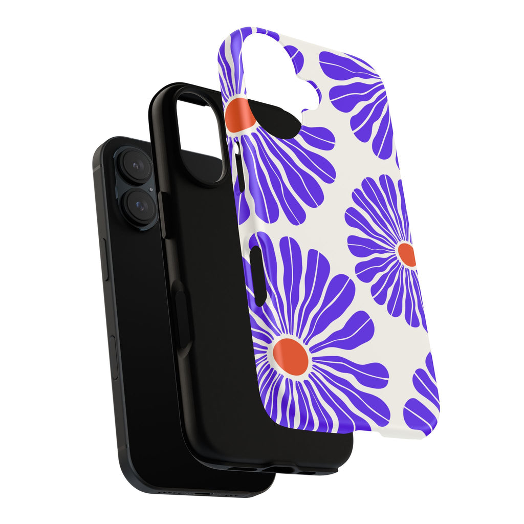Purple Daisy Tough Phone Case — Bold Floral Protective Cover