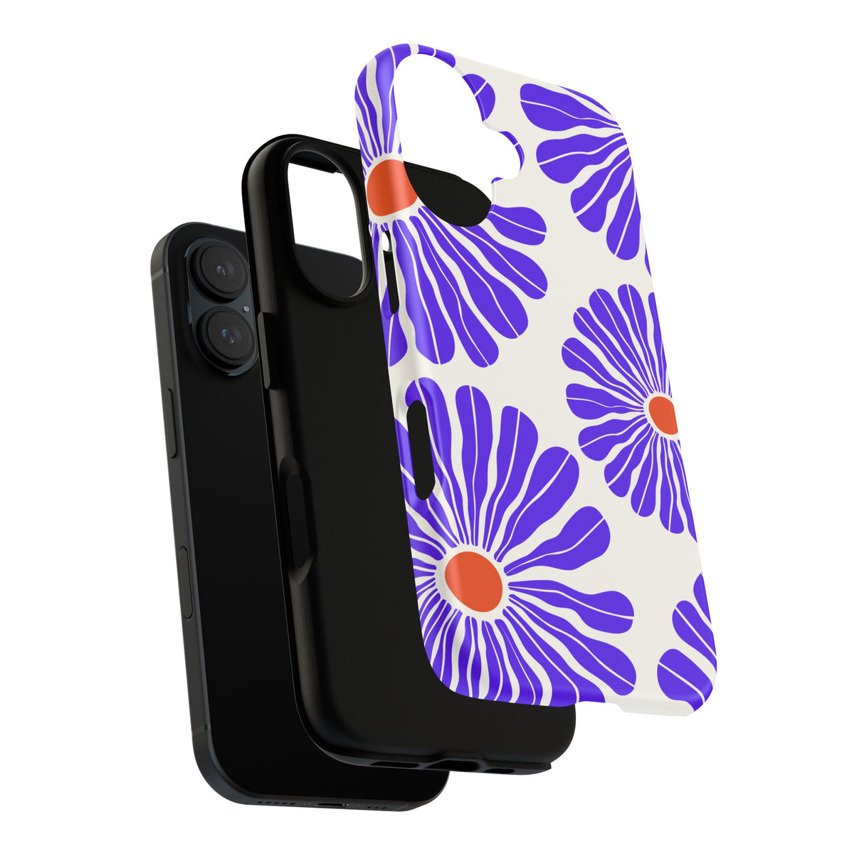 Purple Daisy Tough Phone Case — Bold Floral Protective Cover