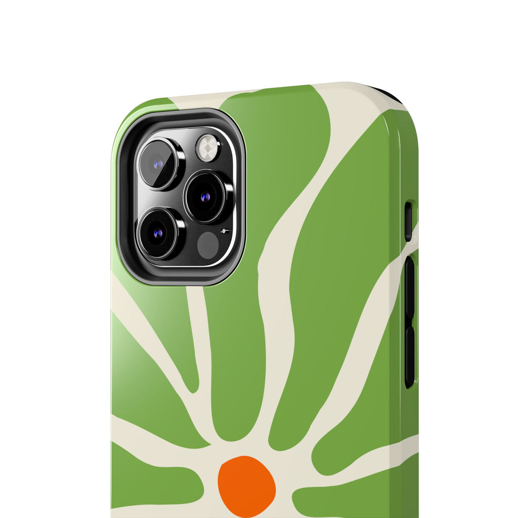 Green Daisy Tough Phone Case — Floral Protective Phone Cover