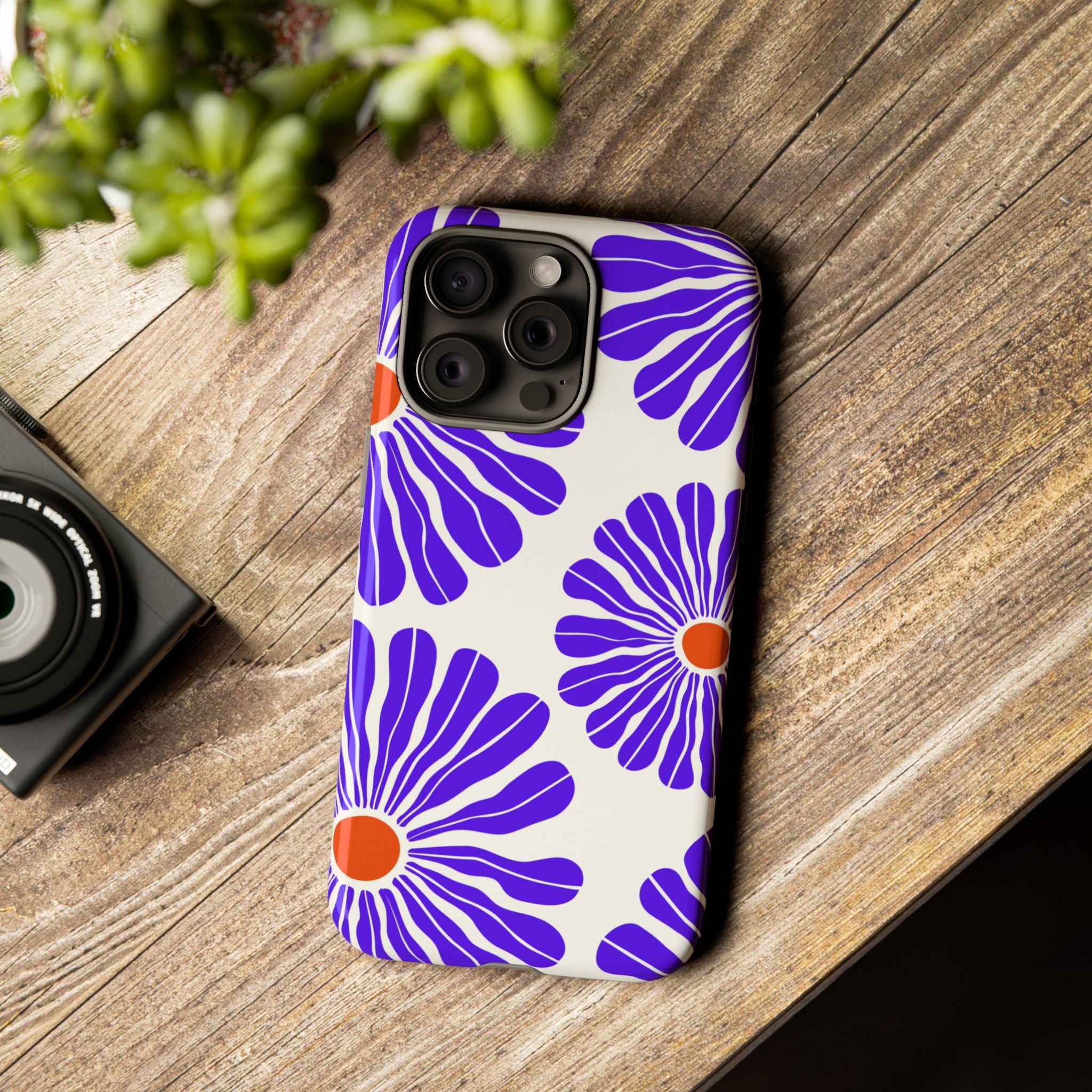 Purple Daisy Tough Phone Case — Bold Floral Protective Cover