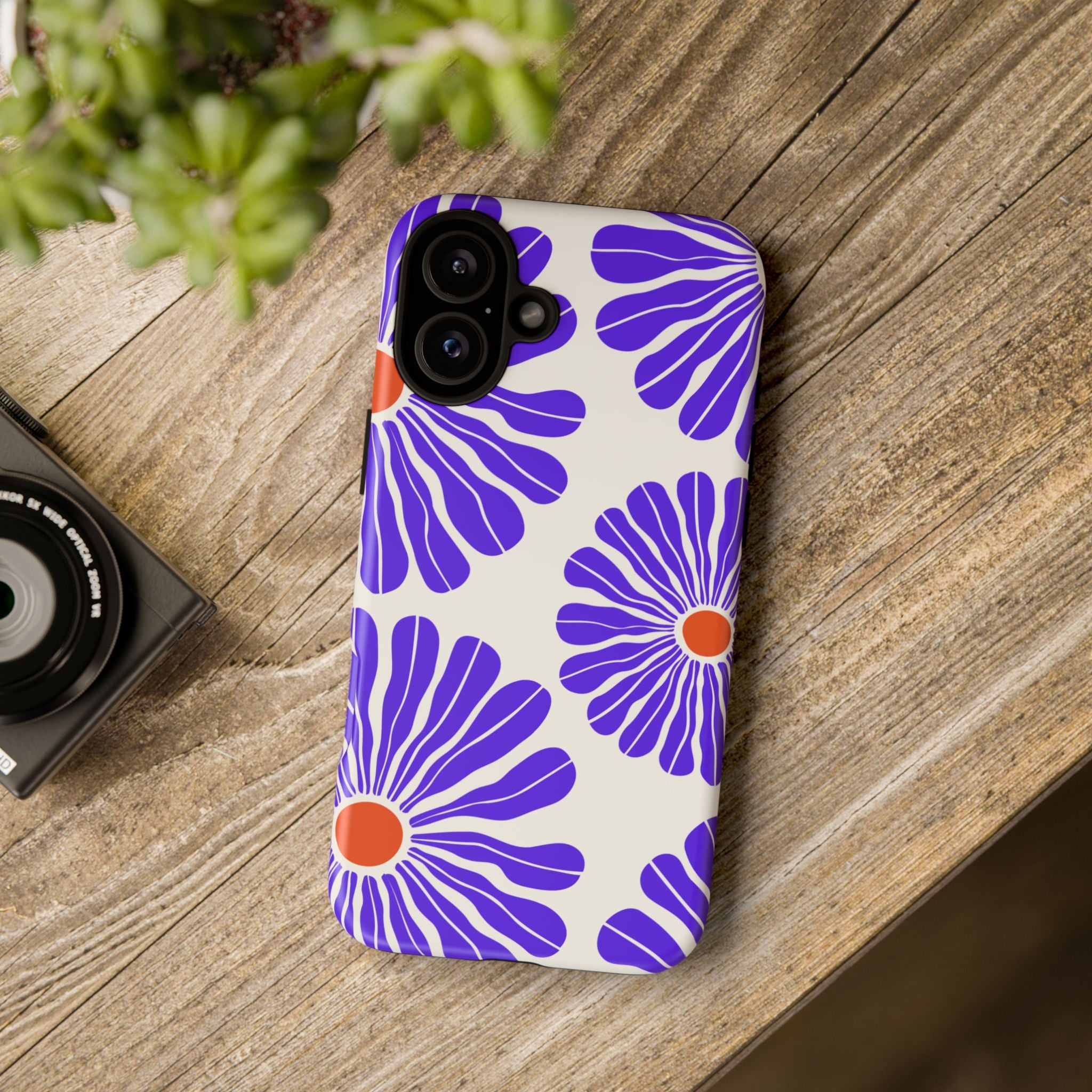 Purple Daisy Tough Phone Case — Bold Floral Protective Cover