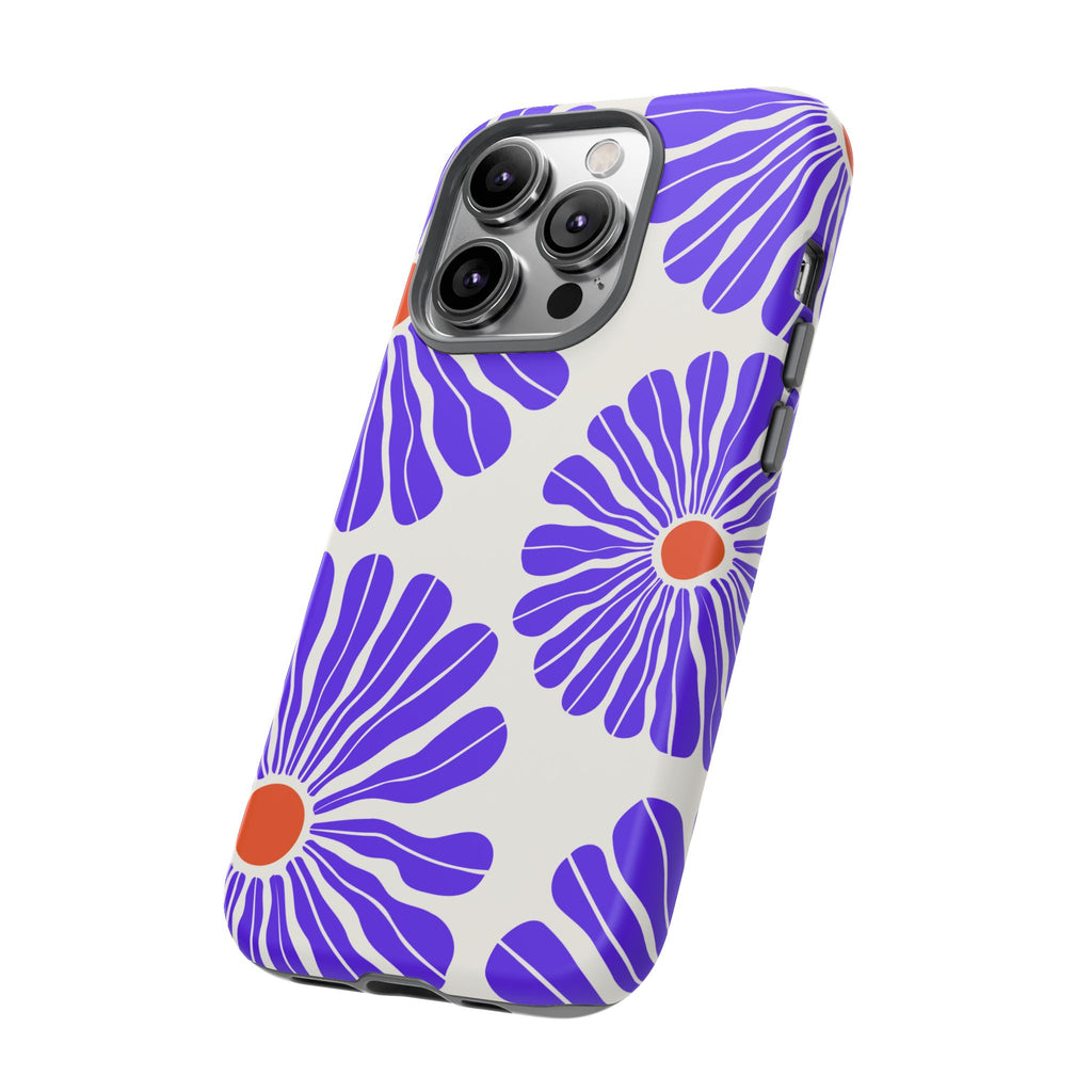 Purple Daisy Tough Phone Case — Bold Floral Protective Cover