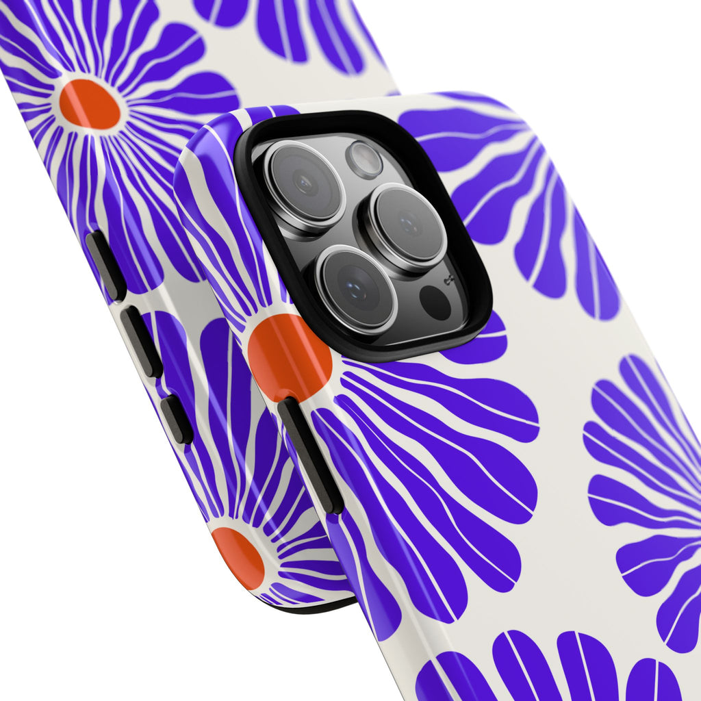 Purple Daisy Tough Phone Case — Bold Floral Protective Cover