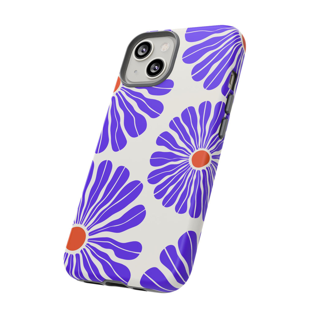 Purple Daisy Tough Phone Case — Bold Floral Protective Cover