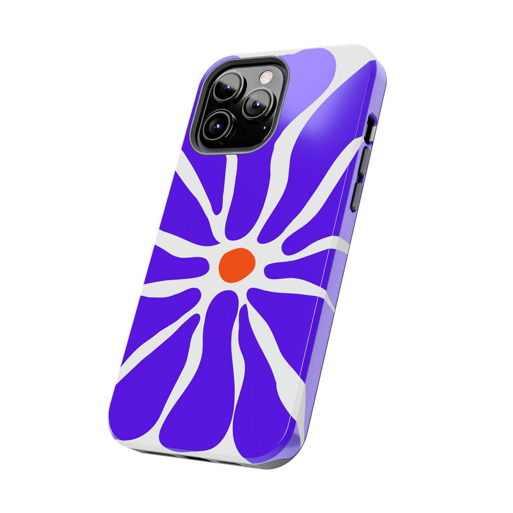 Bold Purple Daisy Tough Phone Case — Protective Floral iPhone Cover