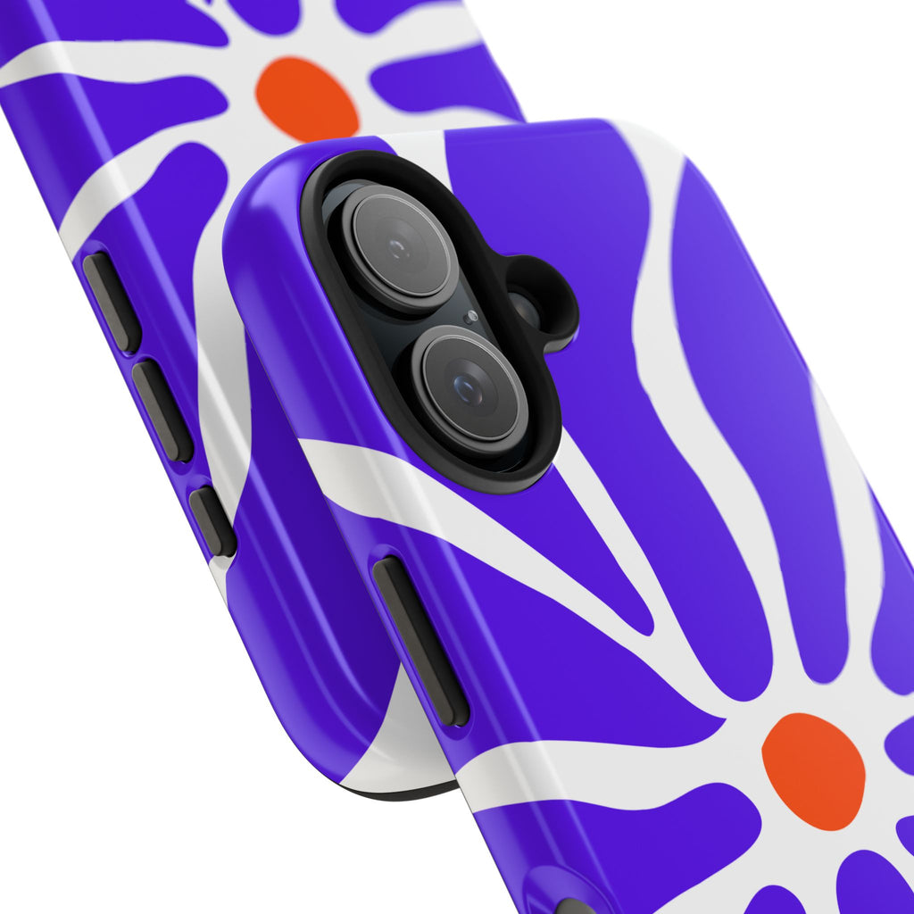 Bold Purple Daisy Tough Phone Case — Protective Floral iPhone Cover