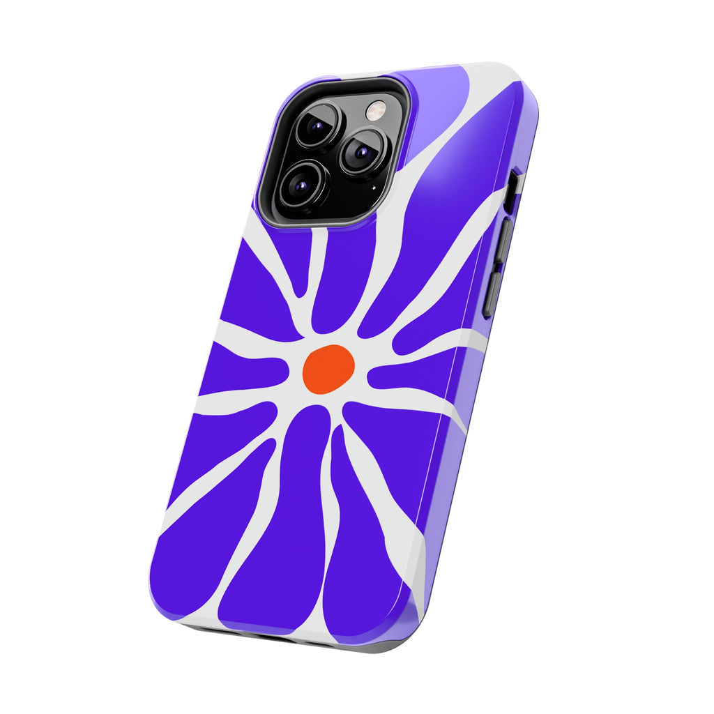 Bold Purple Daisy Tough Phone Case — Protective Floral iPhone Cover