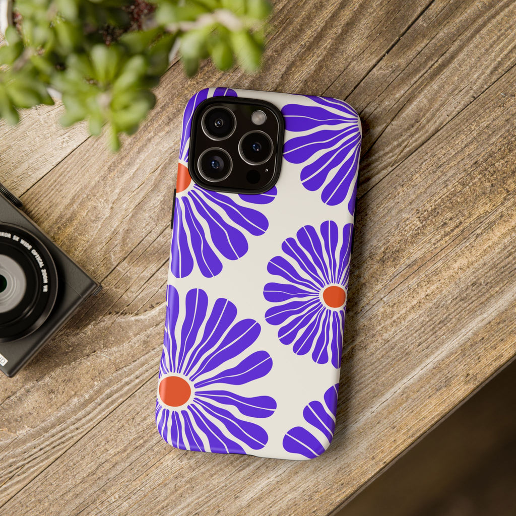 Purple Daisy Tough Phone Case — Bold Floral Protective Cover