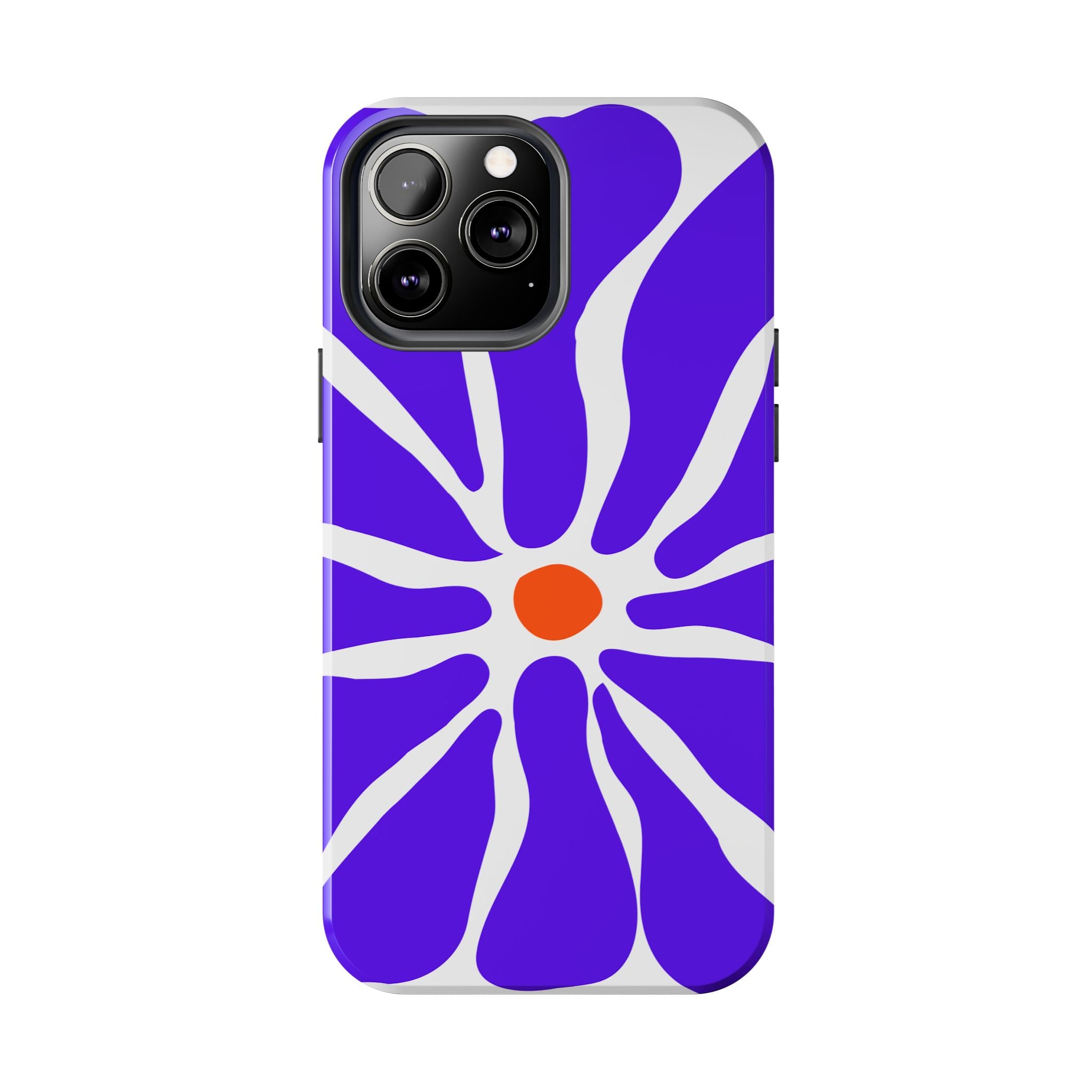 Bold Purple Daisy Tough Phone Case — Protective Floral iPhone Cover