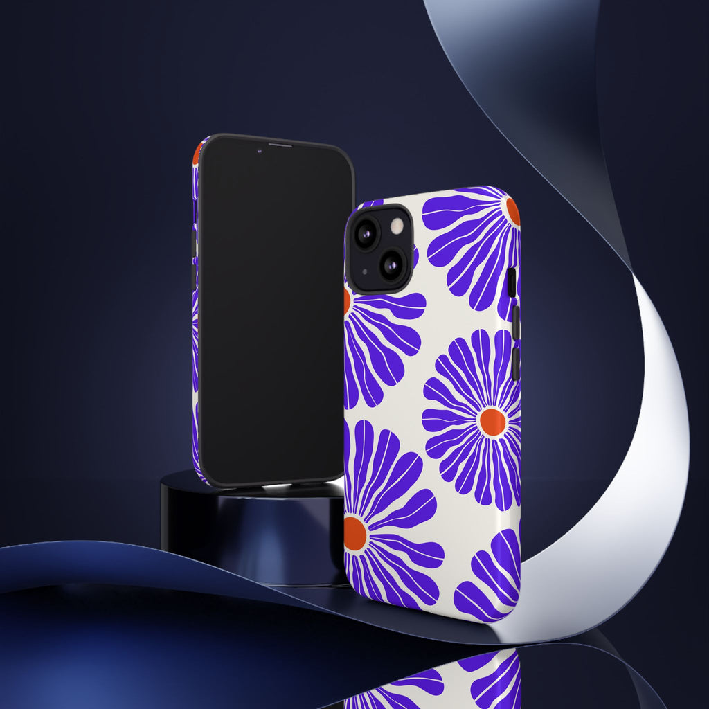 Purple Daisy Tough Phone Case — Bold Floral Protective Cover