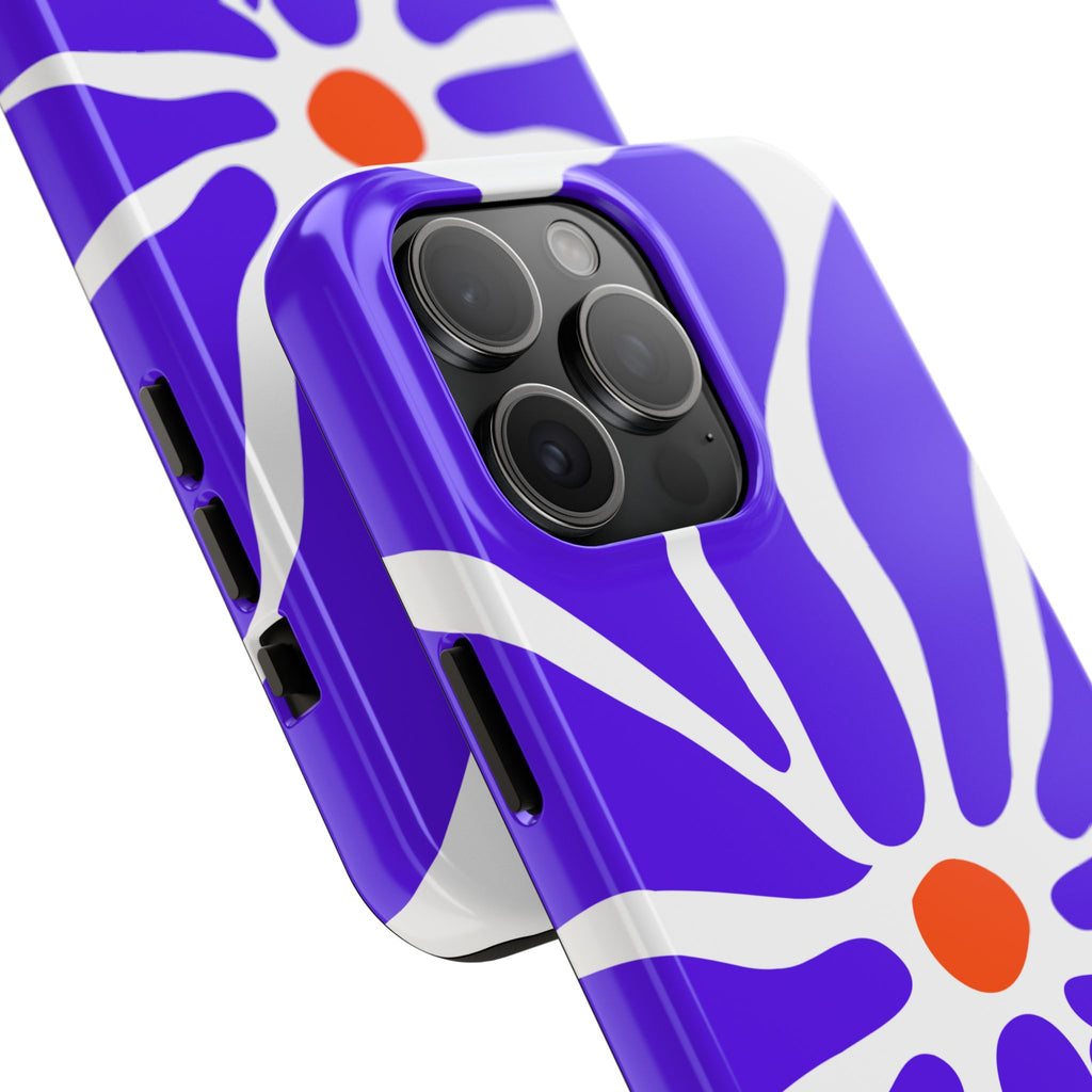 Bold Purple Daisy Tough Phone Case — Protective Floral iPhone Cover