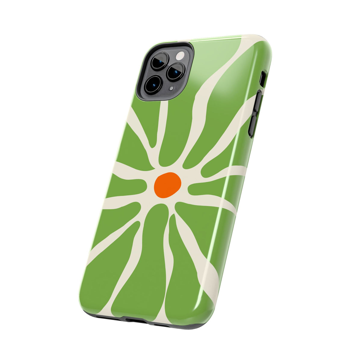 Green Daisy Tough Phone Case — Floral Protective Phone Cover