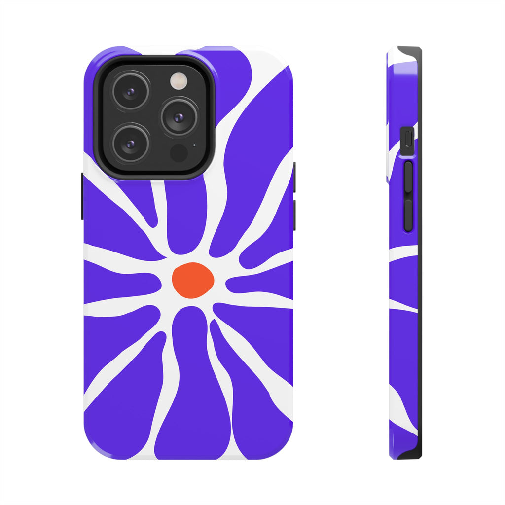 Bold Purple Daisy Tough Phone Case — Protective Floral iPhone Cover