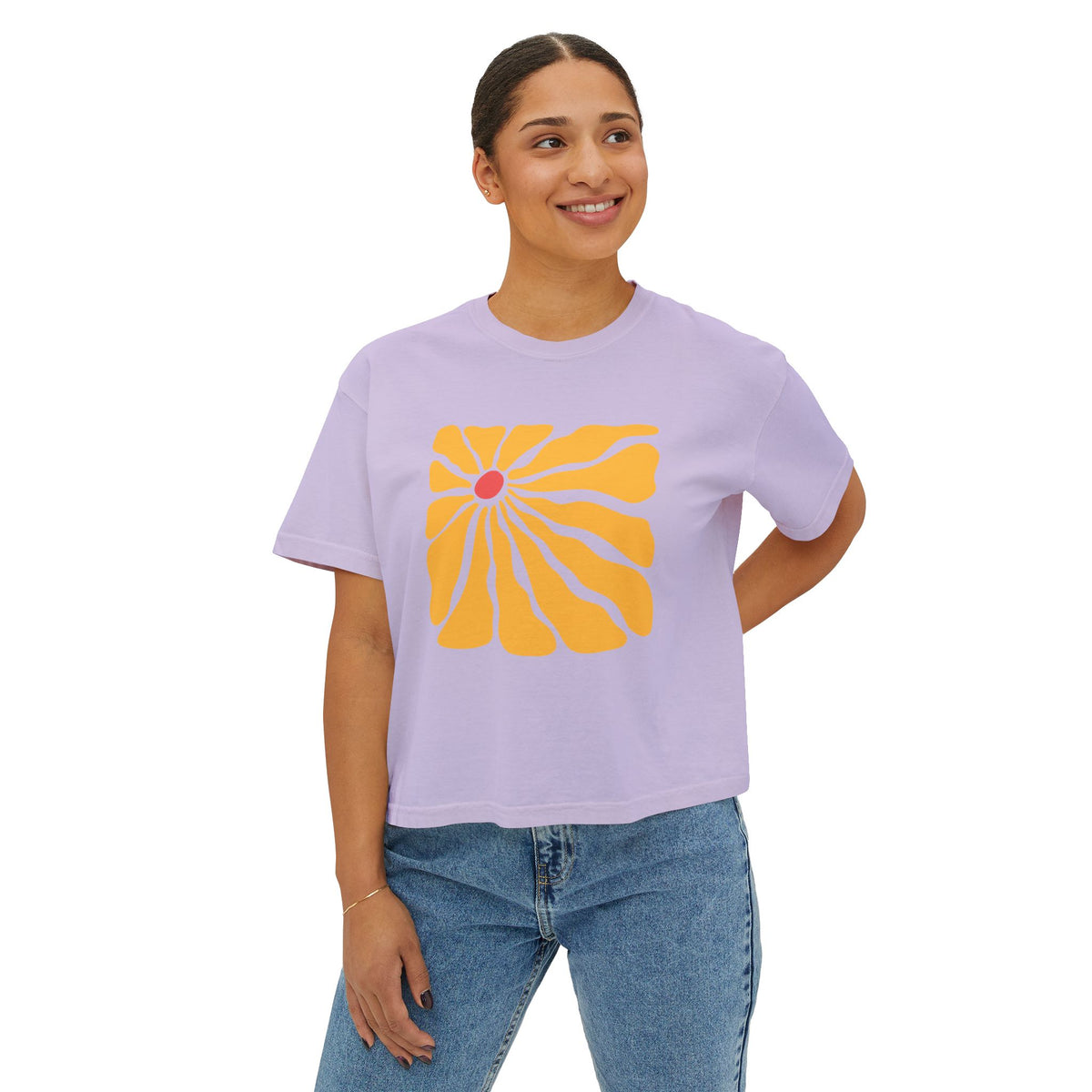 Retro Sunrise Flower Women's Boxy Tee
