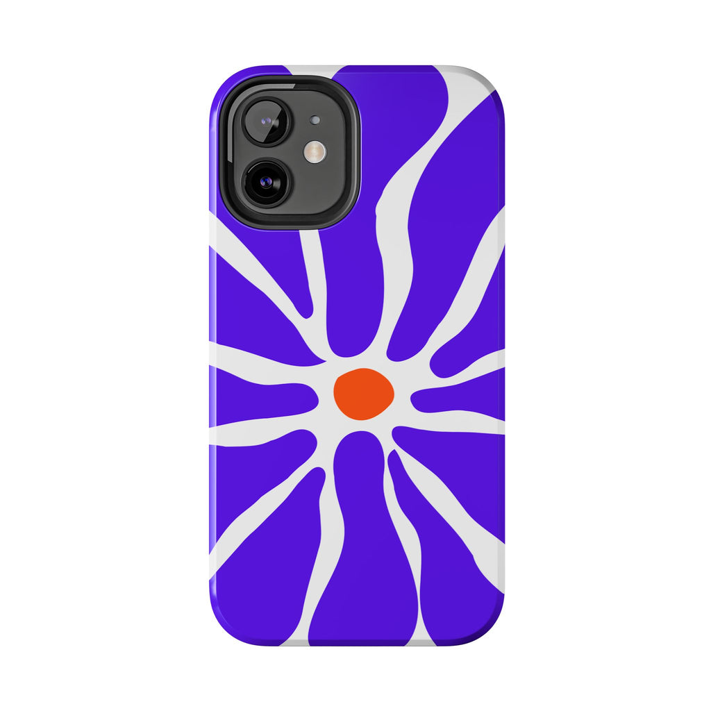 Bold Purple Daisy Tough Phone Case — Protective Floral iPhone Cover