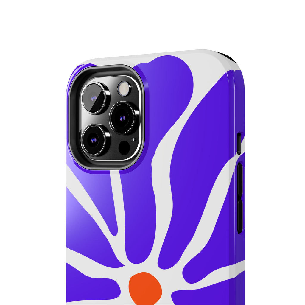 Bold Purple Daisy Tough Phone Case — Protective Floral iPhone Cover