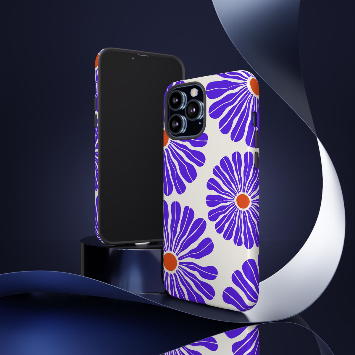 Purple Daisy Tough Phone Case — Bold Floral Protective Cover