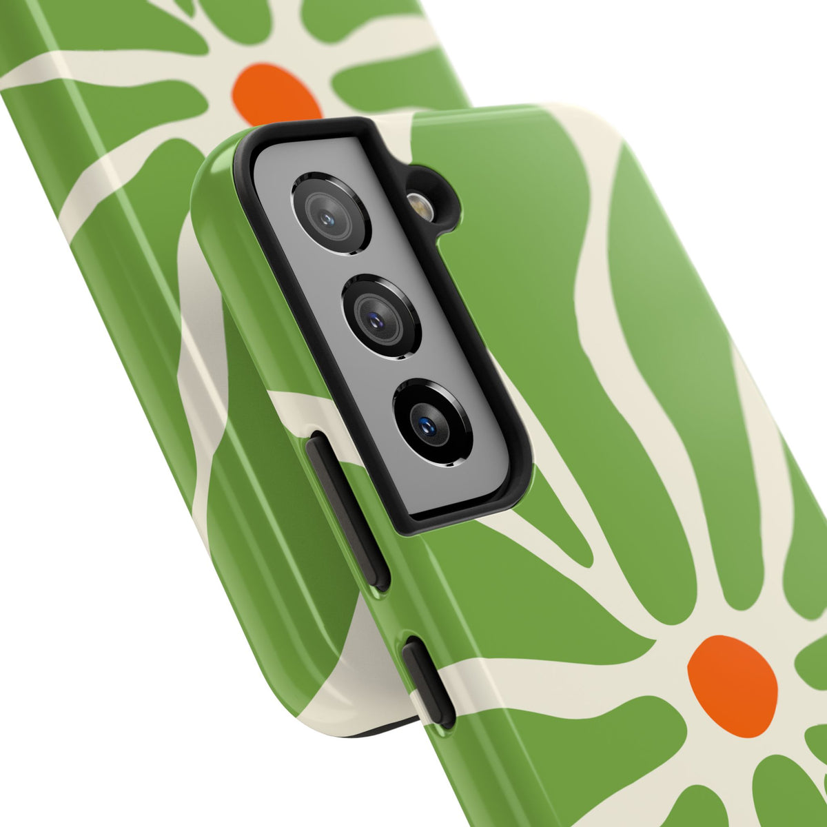 Green Daisy Tough Phone Case — Floral Protective Phone Cover
