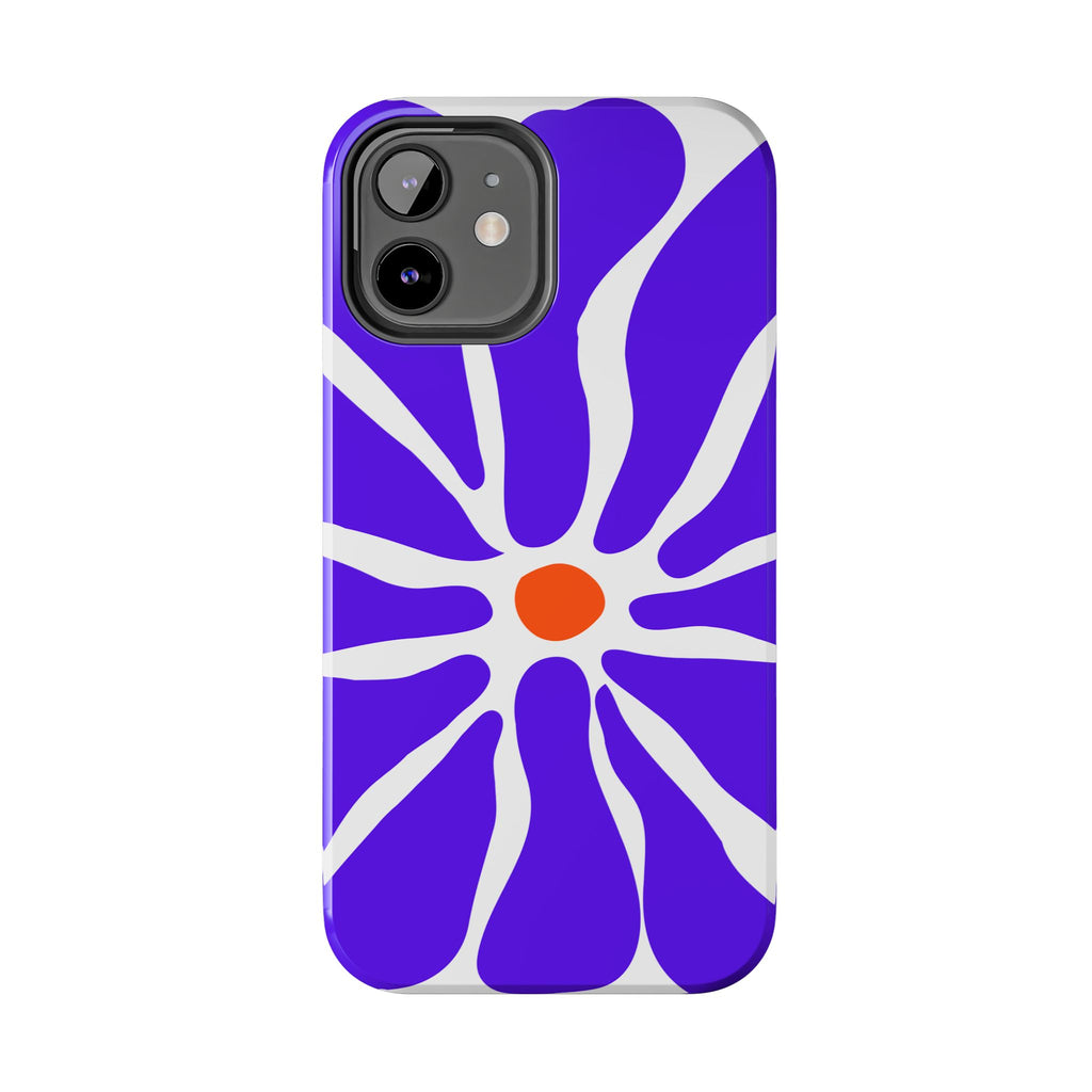 Bold Purple Daisy Tough Phone Case — Protective Floral iPhone Cover