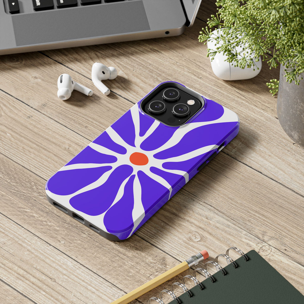 Bold Purple Daisy Tough Phone Case — Protective Floral iPhone Cover
