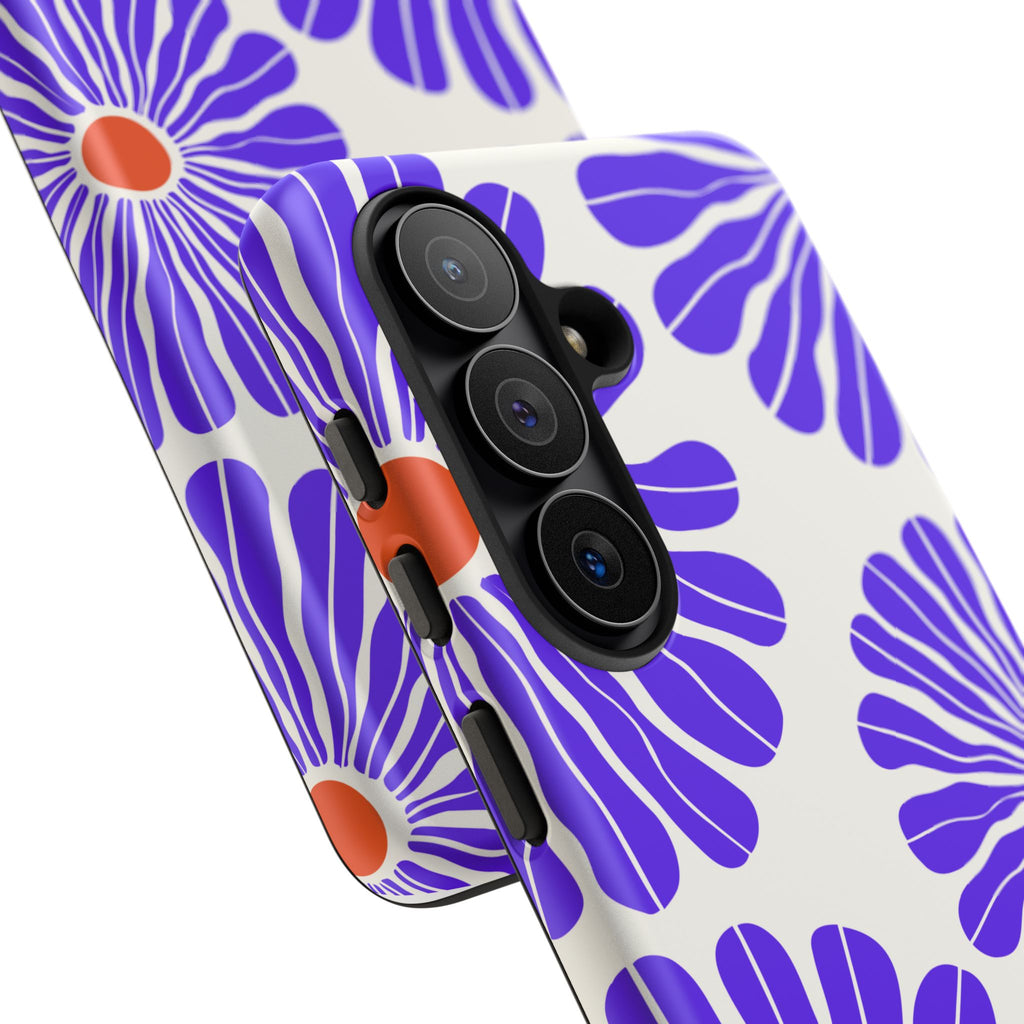 Purple Daisy Tough Phone Case — Bold Floral Protective Cover