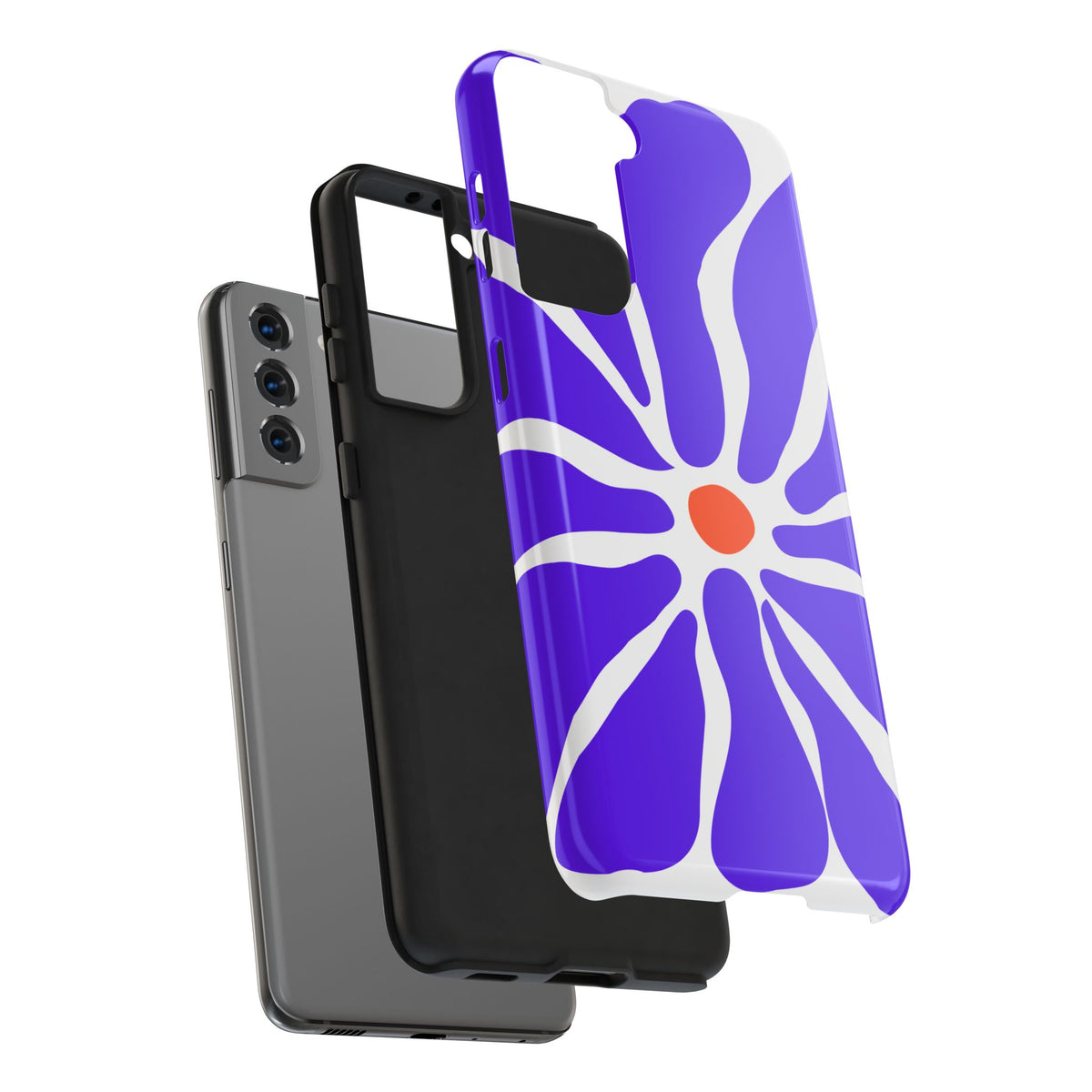 Bold Purple Daisy Tough Phone Case — Protective Floral iPhone Cover