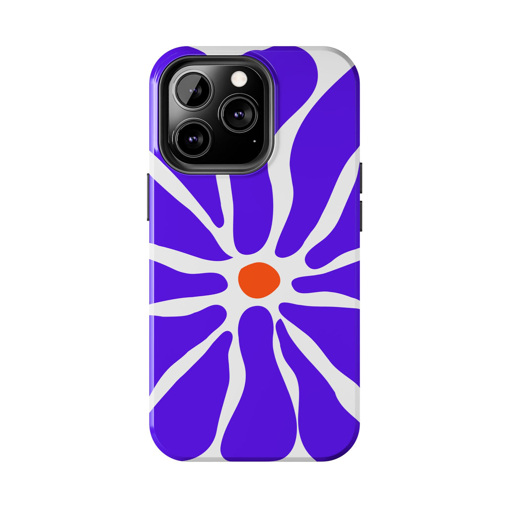 Bold Purple Daisy Tough Phone Case — Protective Floral iPhone Cover