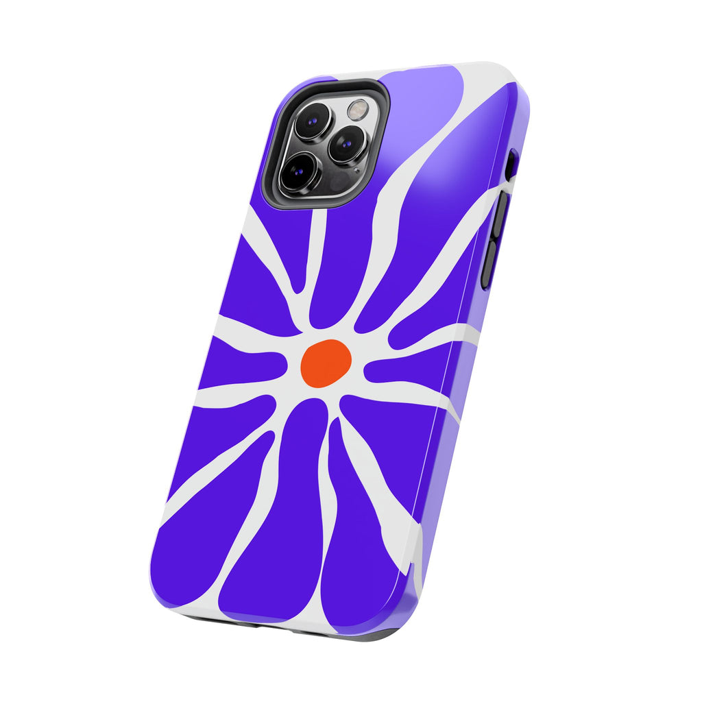Bold Purple Daisy Tough Phone Case — Protective Floral iPhone Cover