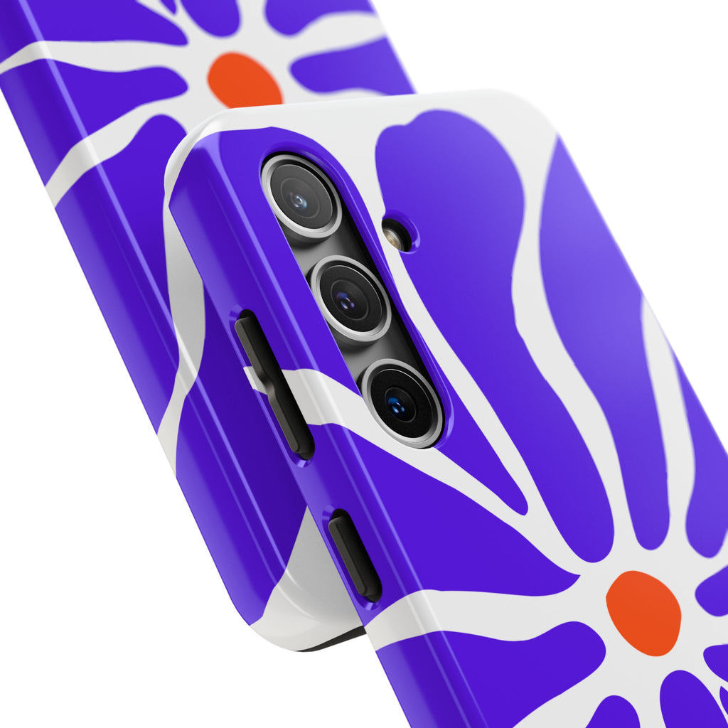 Bold Purple Daisy Tough Phone Case — Protective Floral iPhone Cover