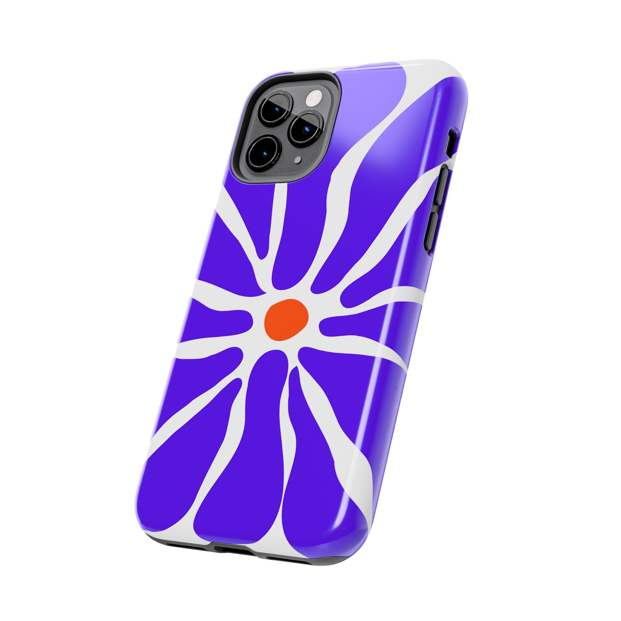 Bold Purple Daisy Tough Phone Case — Protective Floral iPhone Cover