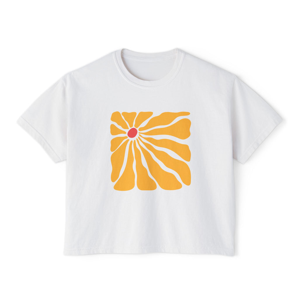 Retro Sunrise Flower Women's Boxy Tee