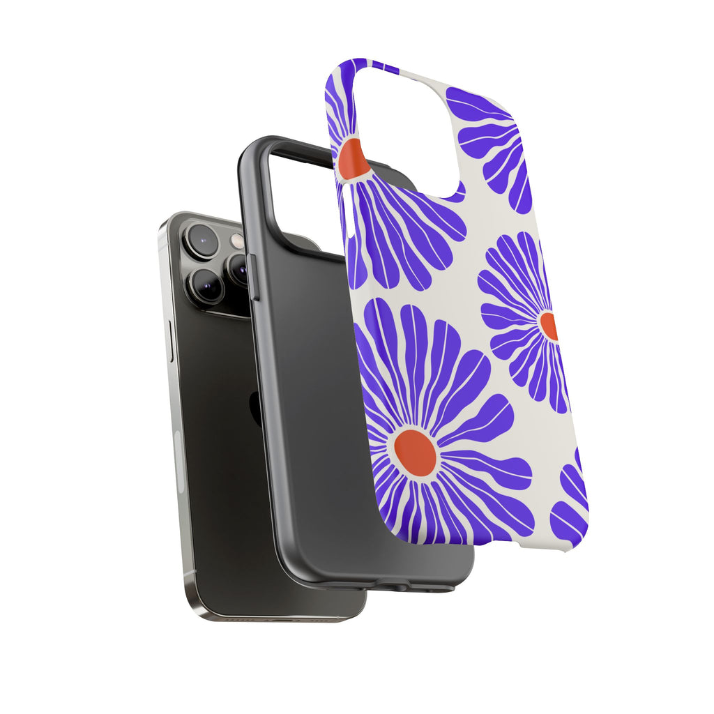 Purple Daisy Tough Phone Case — Bold Floral Protective Cover