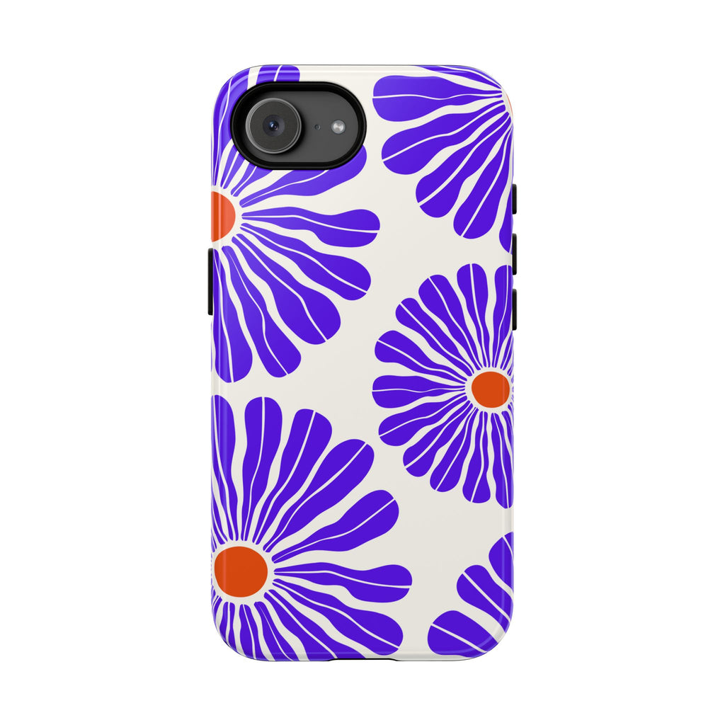 Purple Daisy Tough Phone Case — Bold Floral Protective Cover