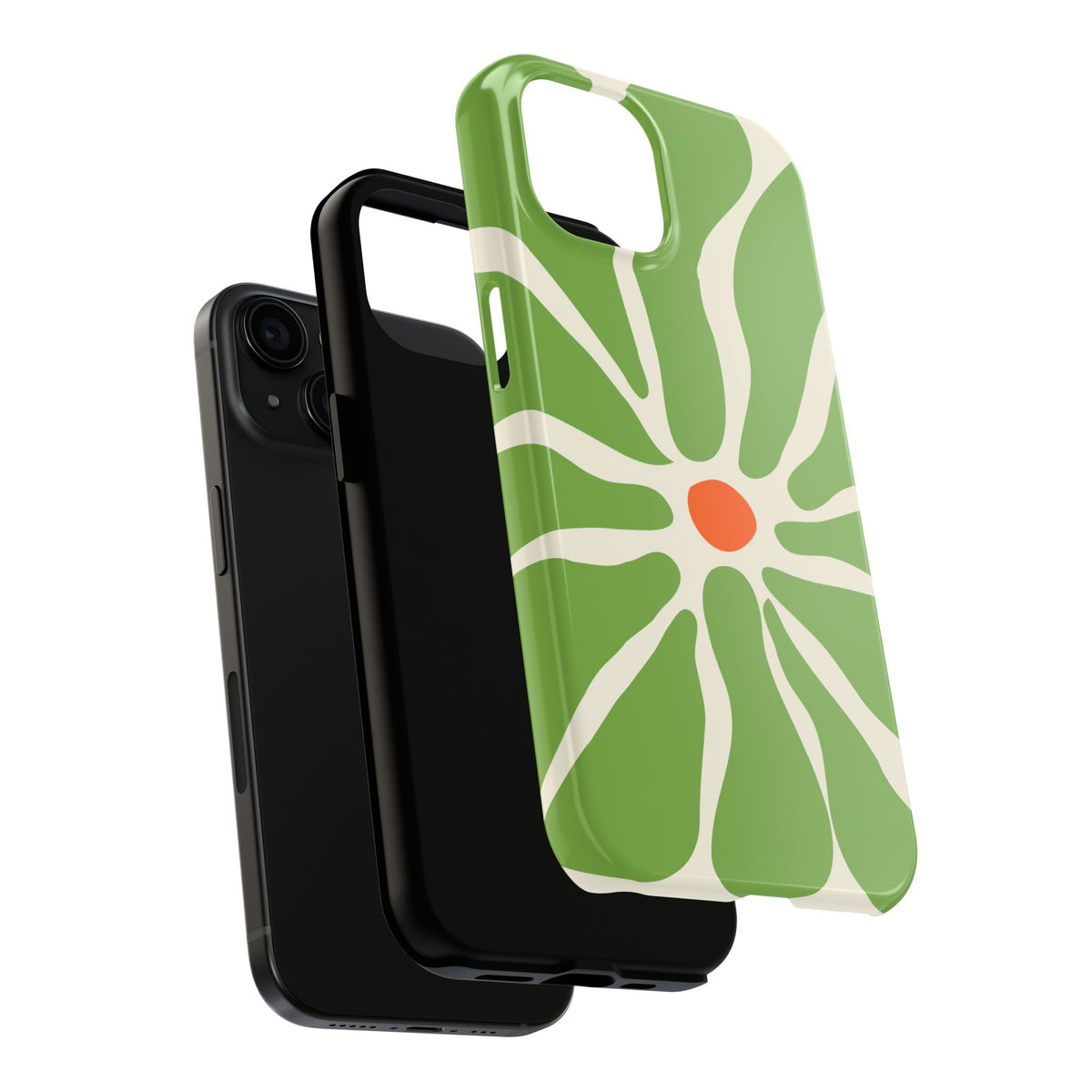 Green Daisy Tough Phone Case — Floral Protective Phone Cover